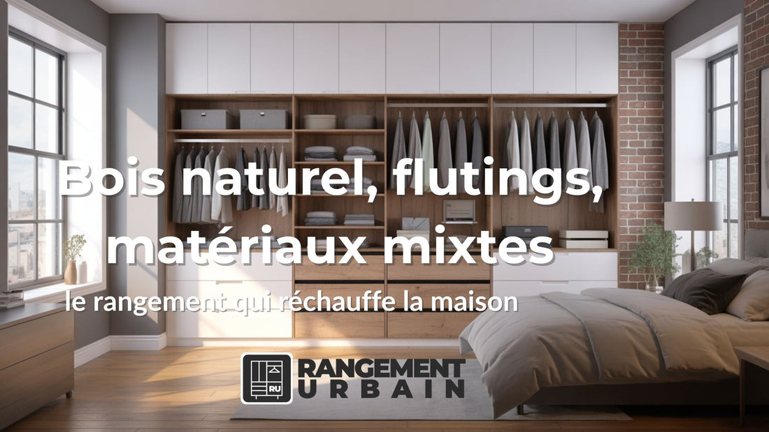 Bois naturel, flutings, matériaux mixtes: le rangement qui réchauffe la maison - Rangement Urbain